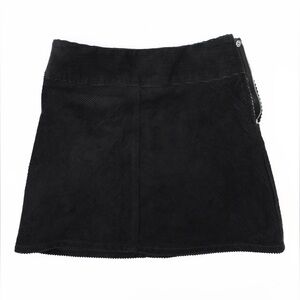 NWT Monkl Black Corduroini Skirt Size 34 High Waisted Textured
